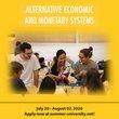 Plakat für die Sommerschule Alternative Economic and Monetary Systems mit Studierenden