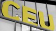 Three yellow letter showing a C, E and U. 