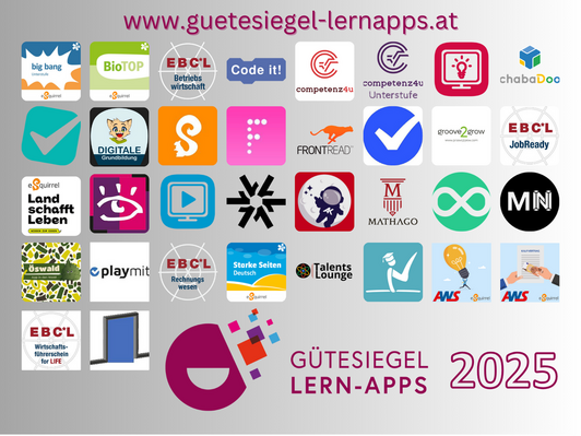 Die Logos von 42 Lern-Apps