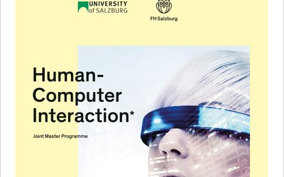 Degree Programme Brochure Human-Computer Interaction Master showing a boy with glases
