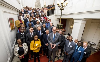 In the picture BM Heinz Faßmann at the kick-off with network members from 63 African and 19 Austrian universities.