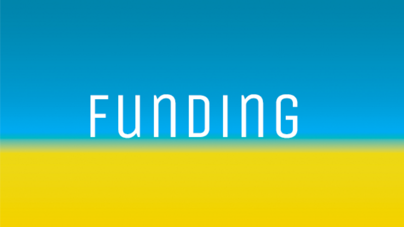 Blau gelber Hintergrund mit funding